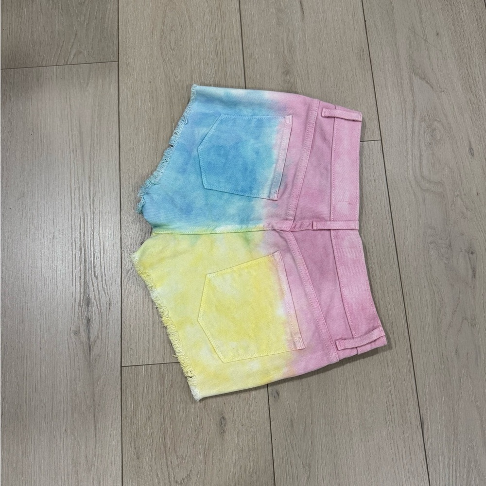 Gypsy Warrior Tie-Dye Distressed Denim Shorts - Picture 3 of 5